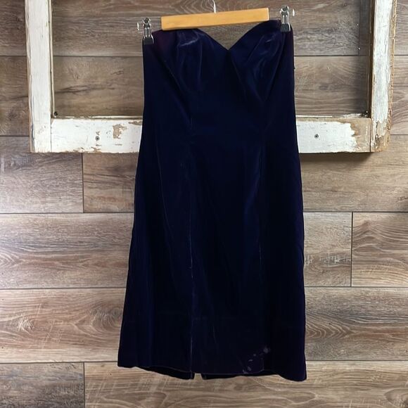 Zum Zum Purple Velvet Cocktail Dress and Jacket, Size 9-10,Sequined Jacket/Satin - Picture 7 of 10